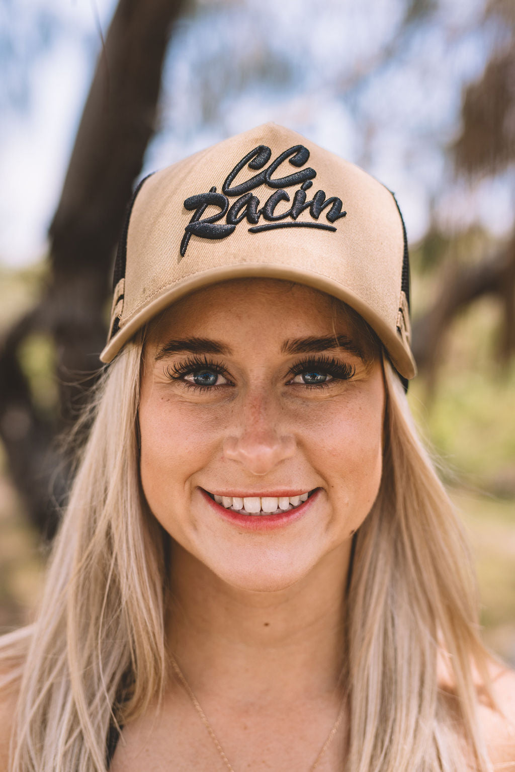 CC Racin Beige Trucker Cap