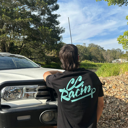 CC Racin Cancer Ribbon Logo