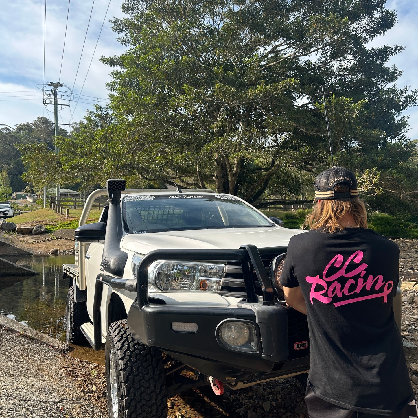 CC Racin Cancer Ribbon Logo