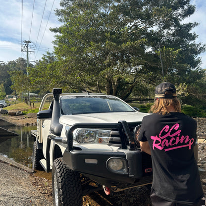 CC Racin Cancer Ribbon Logo